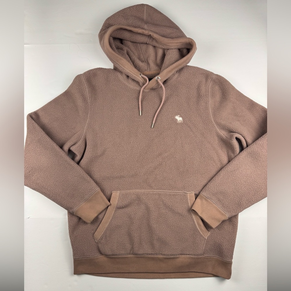 Abercrombie & Fitch Brown heavyweight fleece hoodie with kangaroo pocket large